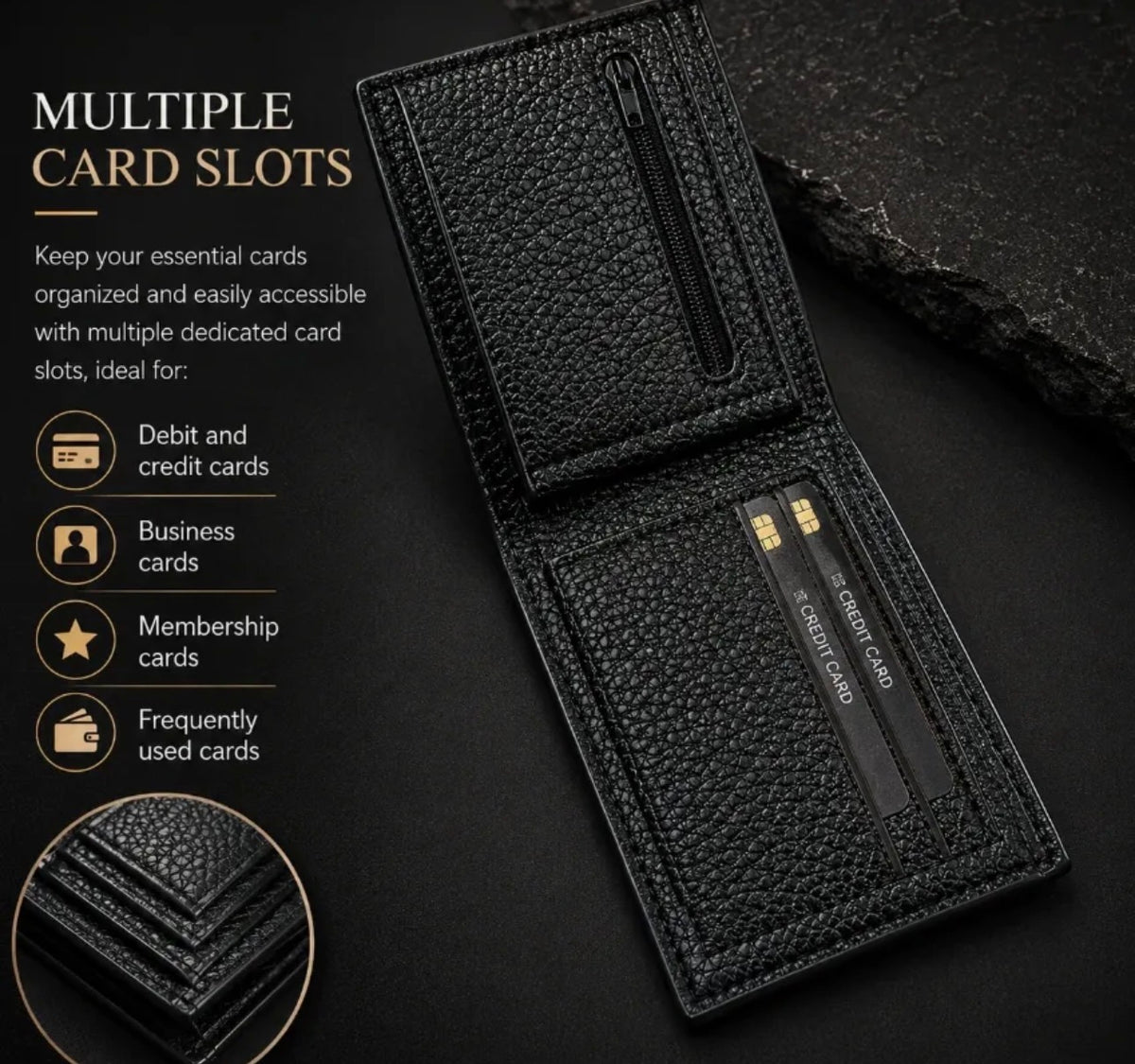 Textured Leather Wallet
