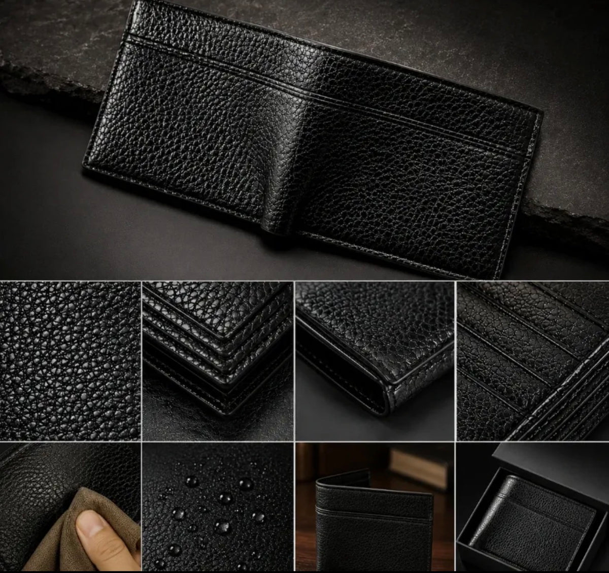 Textured Leather Wallet